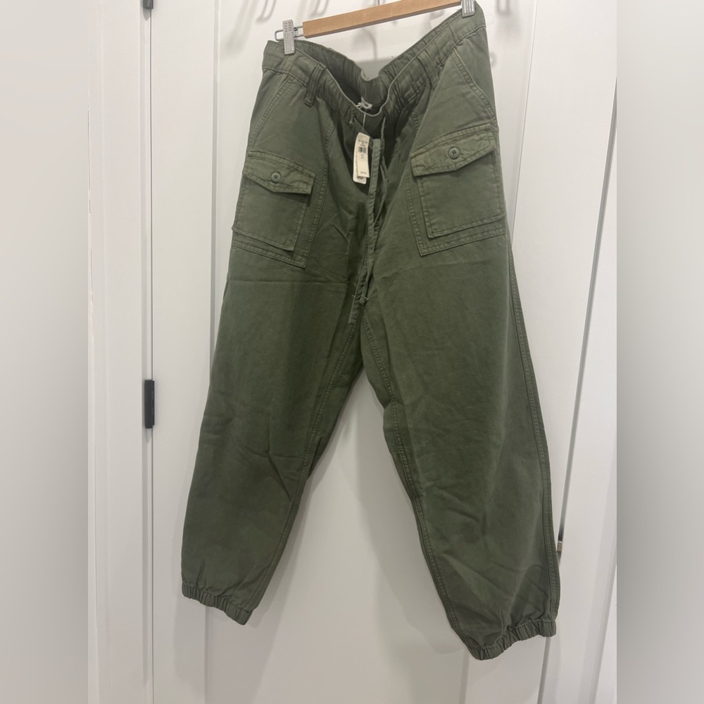 aerie Olive Green Cargo Track Joggers